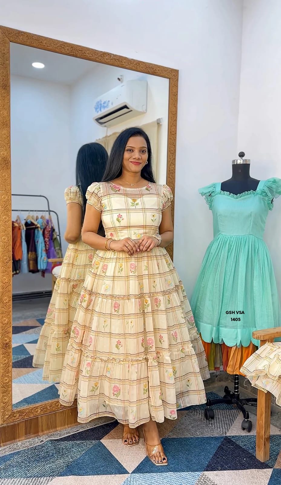 Mul Chanderi Tiered Frock Dress